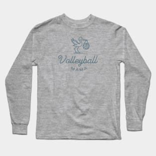 Volleyball Mama Stork Design (dark) Long Sleeve T-Shirt